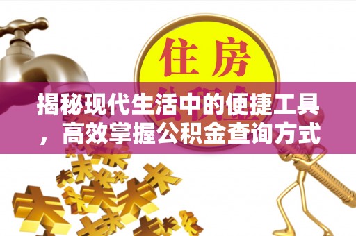 泾川揭秘现代生活中的便捷工具，高效掌握公积金查询方式